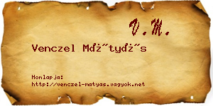Venczel Mátyás névjegykártya